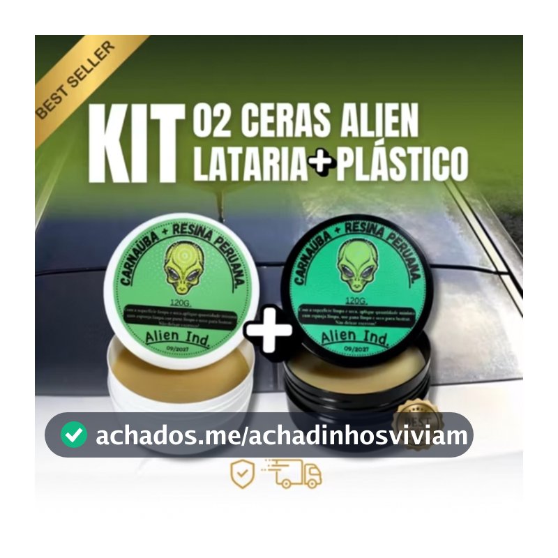 Kit Cera Automotiva Alien Ind Lataria + Plástico Riscos Queimados Ressacado Revitalizador