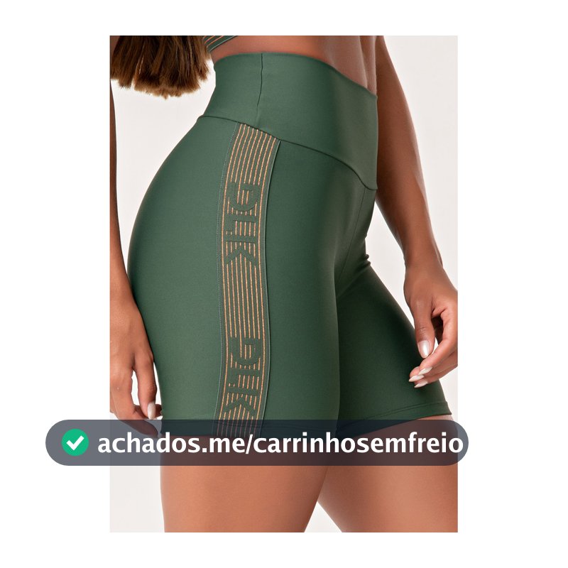BERMUDA FITNESS FEMININA COM ELÁSTICO LATERAL LUREX LUSH DLK
