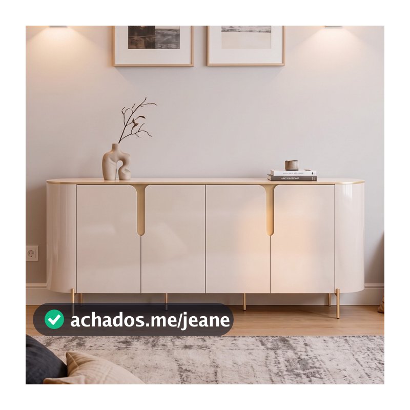 Aparador Buffet Para Sala de Jantar 4 Portas Orgânico Lia D05 Off White - Lyam Decor