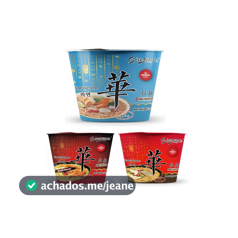 Lamen Sinomie 102g Estilo Coreano – Macarrão Sabores Kimchi, Frutos do Mar Picantes e Carne com Cogumelos | Mimos Korea