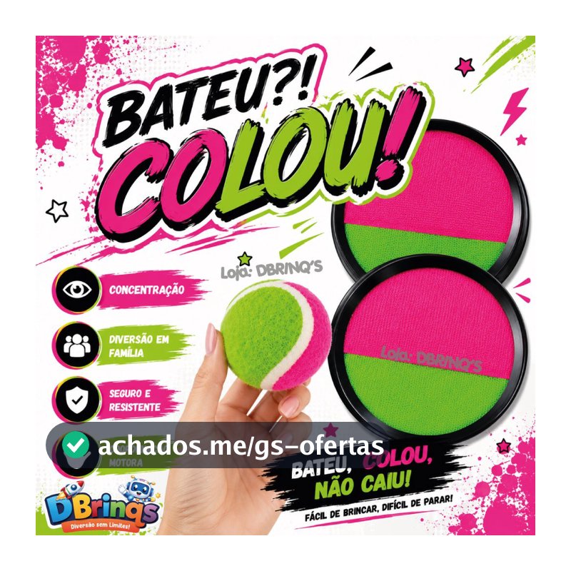 Kit Raquete Frescobol Bateu Colou Peteca Tênis C/ Bolinha Bate Gruda Binquedo Menino e Menina