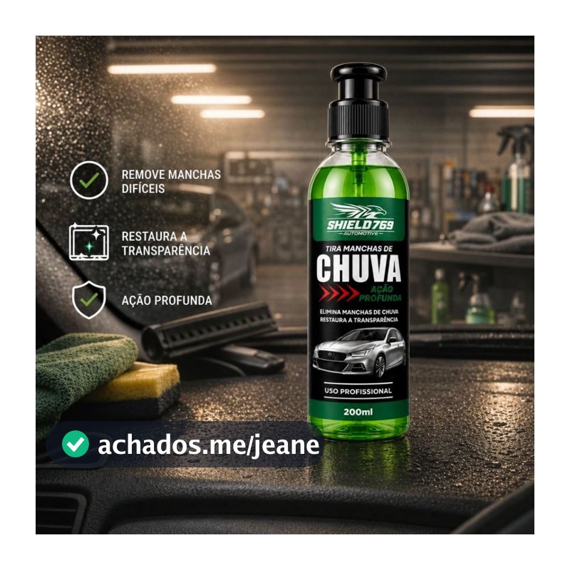 Limpa Vidro Automotivo Tira Manchas de Chuva - Restaura Vidros e Para-Brisas -  Uso Profissional