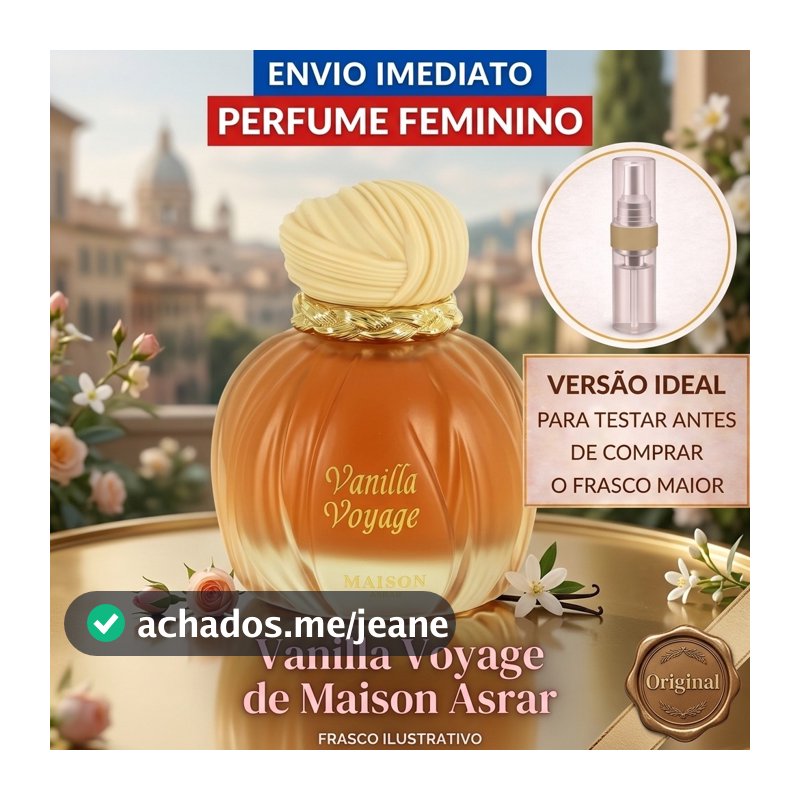 Perfume feminino Vanilla Voyage Maison Asrar GOURMAND BAUNILHA DOCE SOFISTICADA CARAMELO FASCINANTE