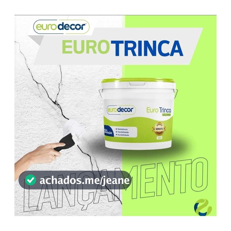 Sela Trinca 1KG Antimofo Selante Acrílico trincas e Fissuras EuroTrinca 1kg Eurodecor