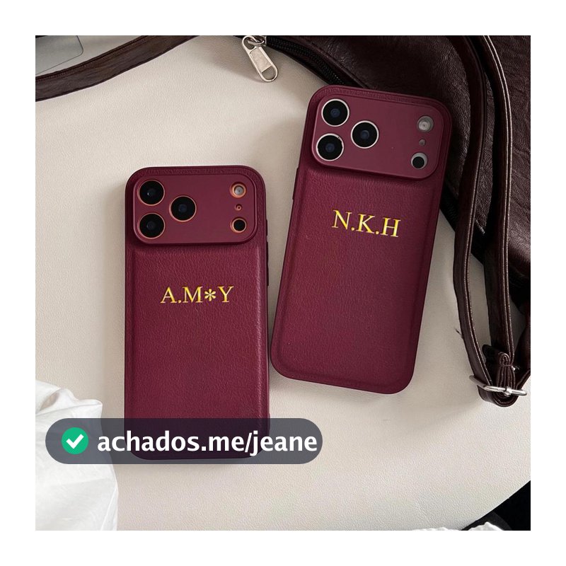 Nome Personalizado Inicial Ouro Folha Quente Gravado Caso De Couro Falso Para iPhone 17 16 15 14 Pro Max Plus