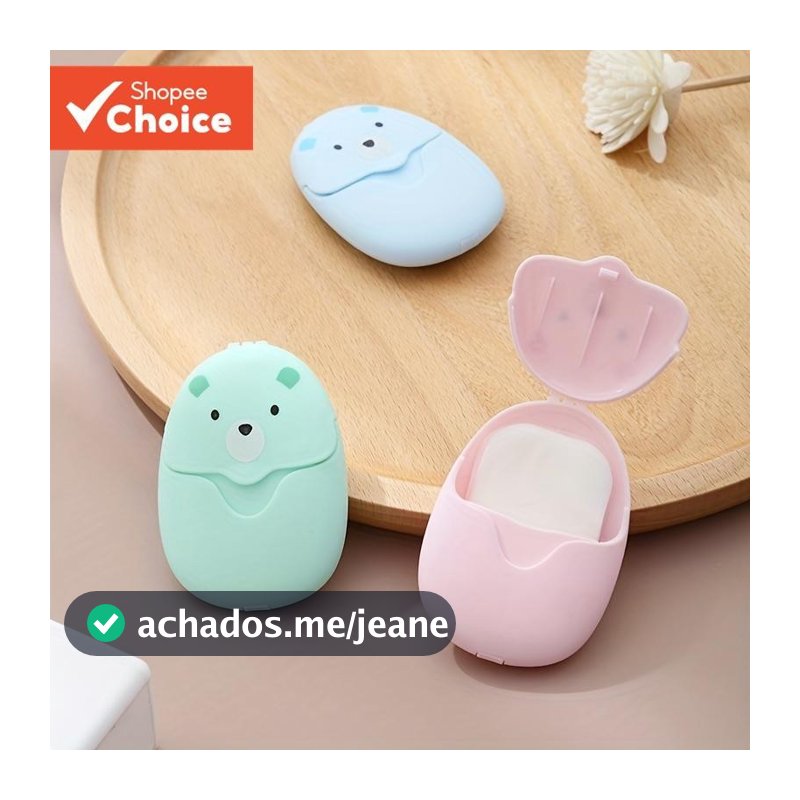 50 Peças Folha de Sabão Portátil para Viagem e Mãos Mini Fofo