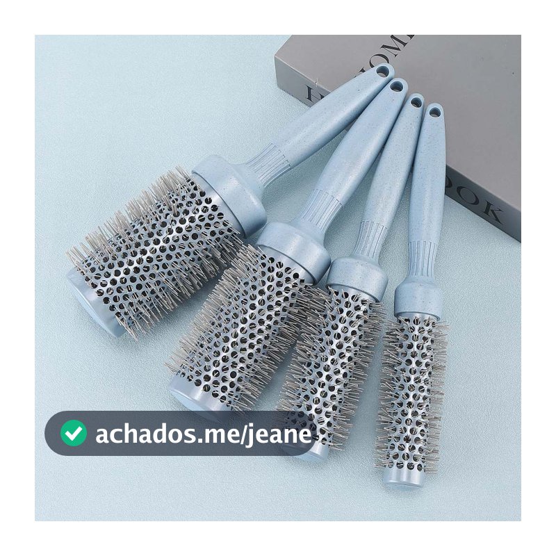 KIT 4 PCS Escovas Profissionais Nano Tecnologia Térmica Cerdas de Nylon Tubo De Alumínio