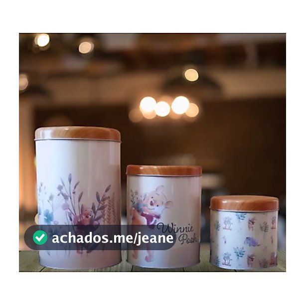 Conjunto Com 3 Latas Decorativas Do Ursinho Pooh Disney