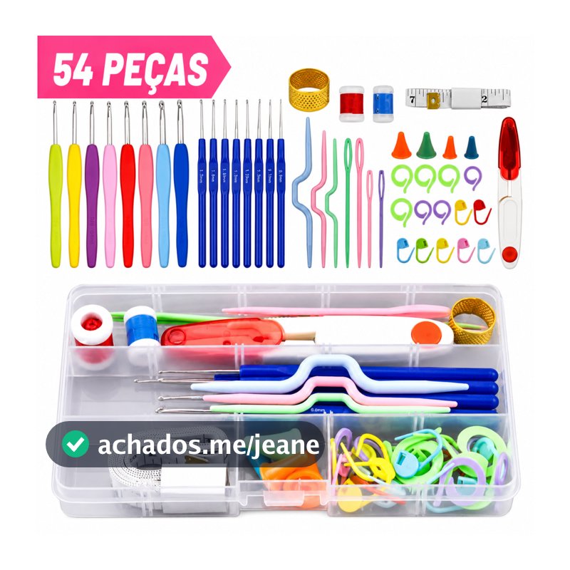 Kit Agulha Barbante Para Crochê Profissional C/12 ou 8 Peças agulhas