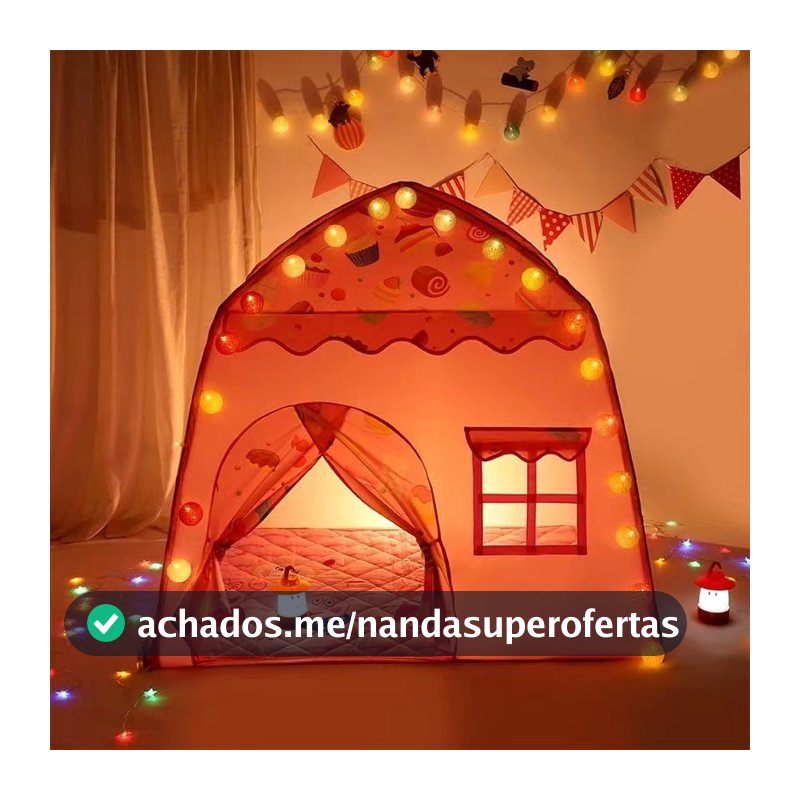 Barraca Infantil Menina Rosa Doce Com Luz 1.3M Cabana Tenda Princesa Grande Menor Preco Promocao