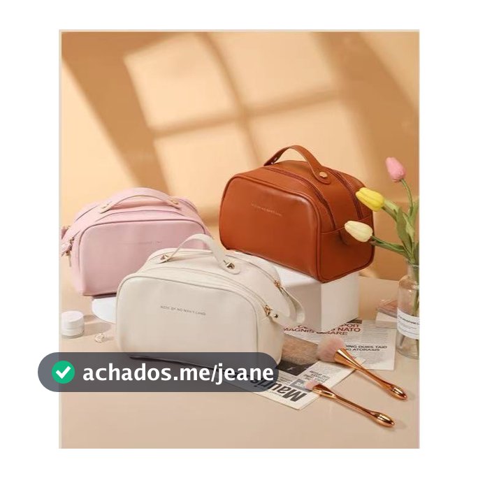 Bolsa Cosmética De Grande Capacidade Com Abertura Em Forma De U Para Mulheres , Portátil , Viagem , Multifuncional , À P