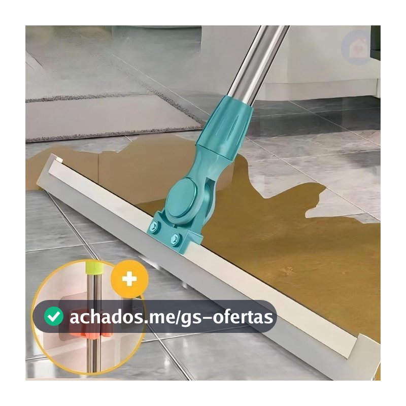 Rodo de Silicone Para Limpeza de Piso Vidros Com Gancho Secos e Molhados Uso Duplo Vassoura Mágica