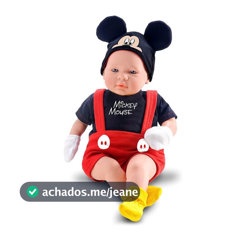 Boneco Recém Nascido Classic dolls Mickey Mouse 5161- Roma