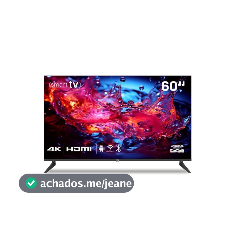Smart TV HQ 60" 4K tela sem bordas design Slim HQS60NKHM