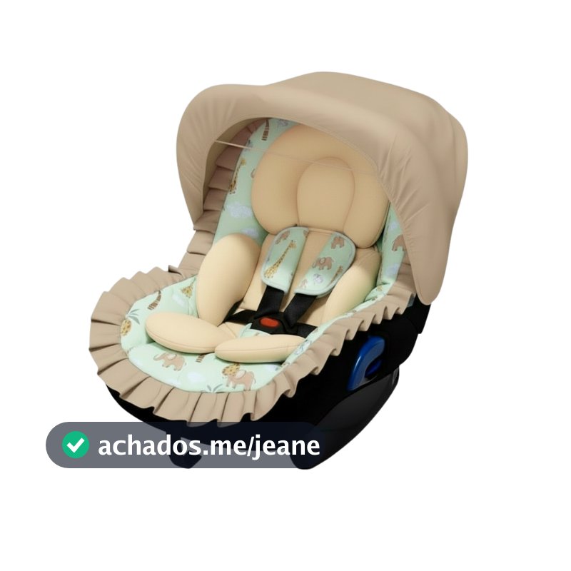 Capa de Bebe Conforto Acolchoada Jogo Protetor de Cinto Capota Solar e Apoio Redutor para Bebê 100% Algodão