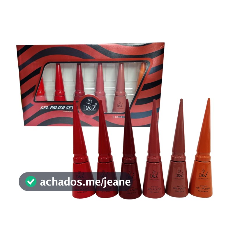 Kit 6 Esmalte Em Gel D&Z 12ml - 6 Coleções