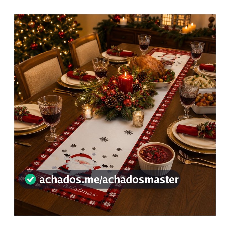 Caminho De Mesa Natal Trilho Tecido 1,50m Decoração Natalina Casa