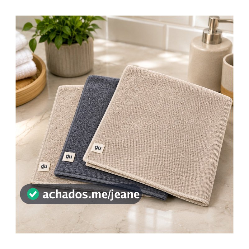 Kit 3 Panos De Limpeza Em Microfibra Alta Absorção Linha Flow