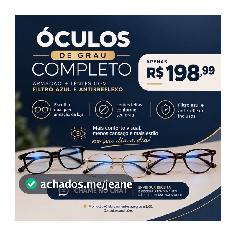 Óculos completo conforme Receita
