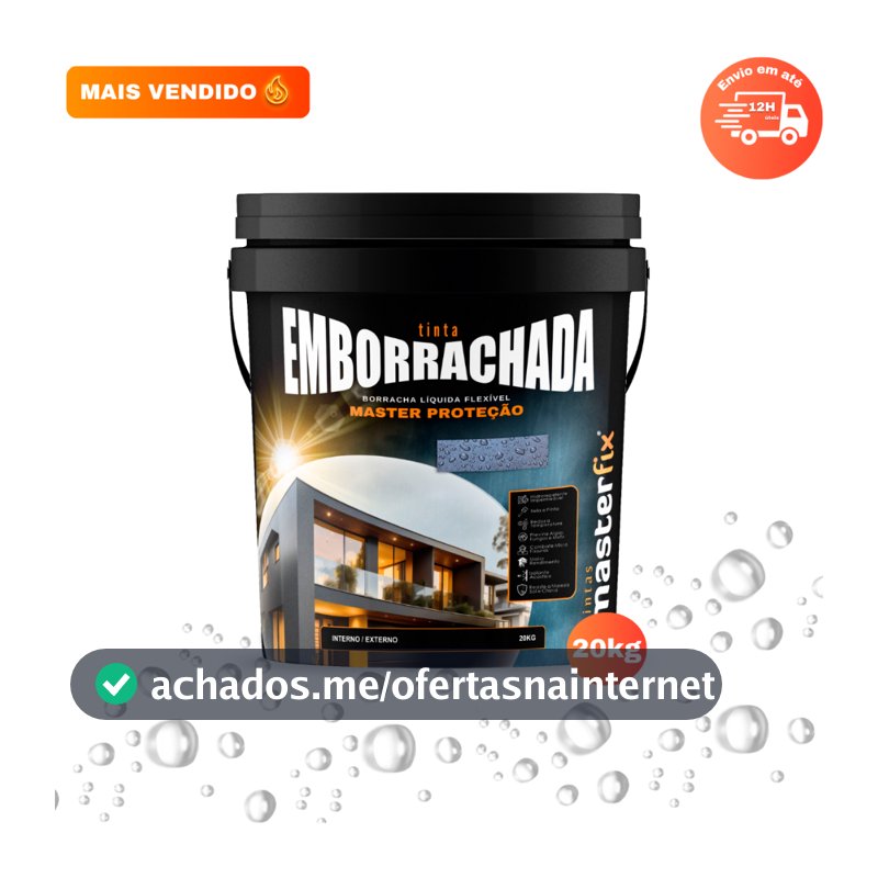 Tinta Emborrachada Borracha Líquida 20kg Impermeabilizante Tinta de Parede, Laje, Reboco, Telhado Sela e Pinta