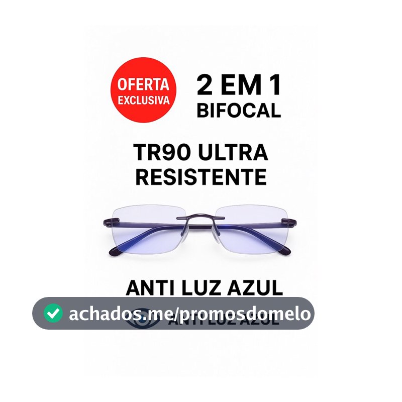 Óculos de Grau Leitura Inteligente Bifocal 2em1 TR90 Anti Luz Azul Perto/Longe Moderno Multifocal
