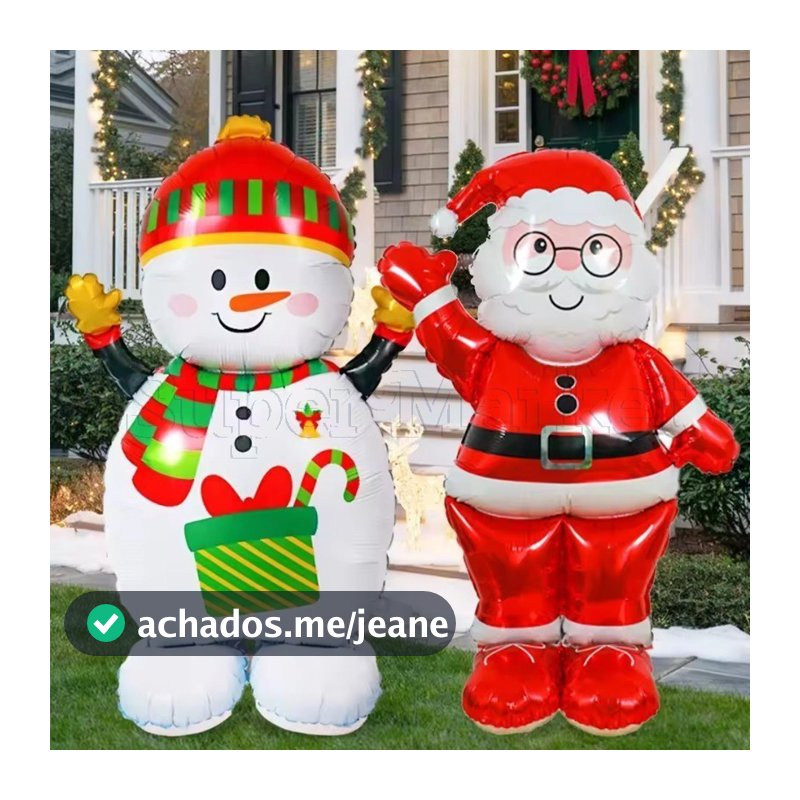 Grandes Balões De Natal Em Pé-Papai Noel , Balão De Filme De Alumínio De Boneco De Neve-Para Festa De Casamento De Anive