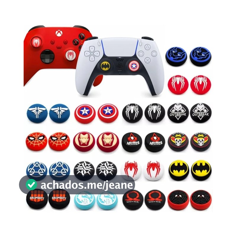 Par de Grip Protetora de Silicone para Analógicos de Controles PS4, PS5, Xbox Series, One e 360