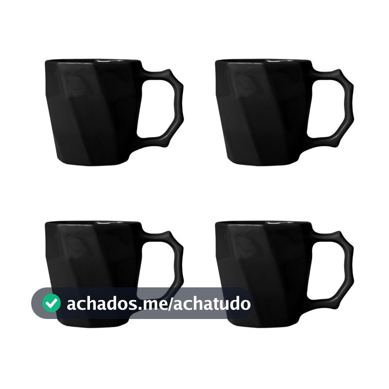 Jogo de Canecas Cerâmicas 4 peças Louça Café da Manha Leite Chá Kits Cores Variadas