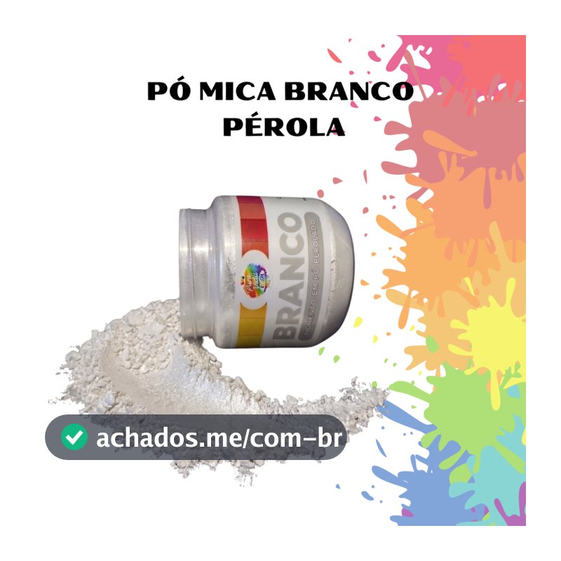 Pigmento Pó Mica Perolado Branco Para Artesanato Resina Epóxi Maquiagem Artes