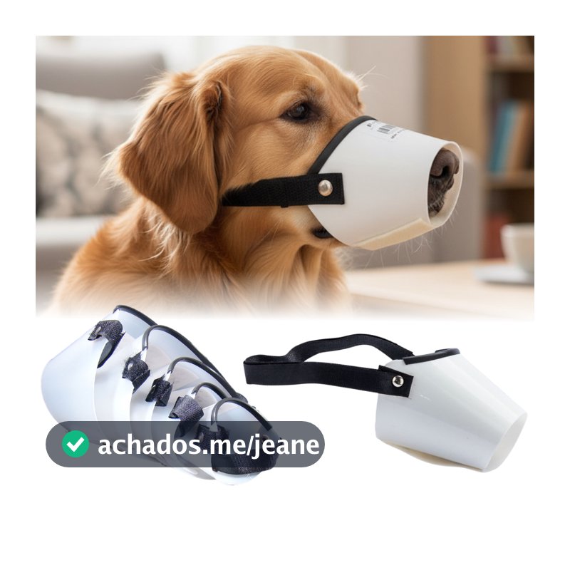 Focinheira para cachorro plástica com velcro regulável