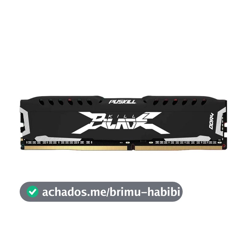 Memória DDR4 Puskill Killblade, 8GB, 3200MHz, Preta, PSK-D4D16M3200B-8G