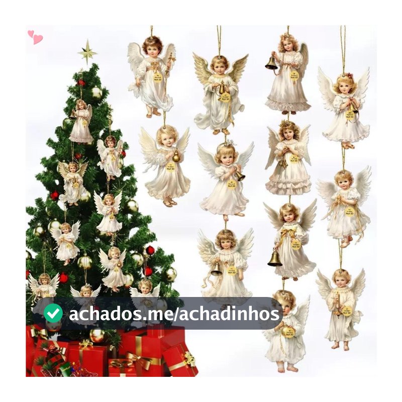 12 Pçs Peças Anjo Enfeites De Natal De Madeira Vintage Decorações Da Árvore Rústico Pendurado Ornamentos Para Casa Inter