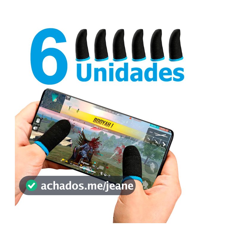 6 Unidades de Luva de Dedo Anti-Suor Para Celular Jogos FPS Free Fire Pubg Mobile Call Of Duty