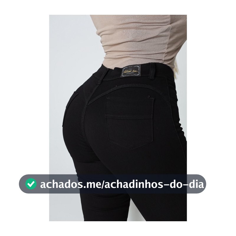 Calça Jeans Preta Skinny Com Lycra Cintura Alta Corte Do Jeans Empina Confortável Moda Feminina.