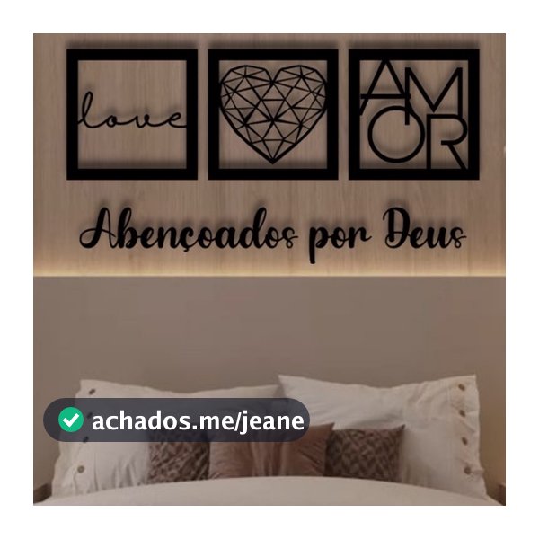 Kit Quadros Decorativos para Decoração de Quarto Sala Casa Cozinha + Frase Abençoados por Deus