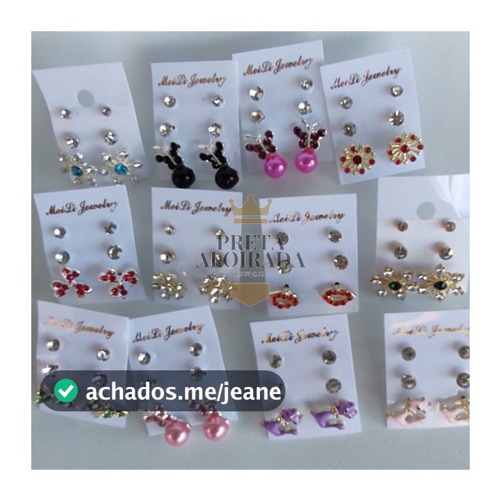 Brincos Bijuteria 15 PARES Kit 5 CARTELAS 3 Pares cada