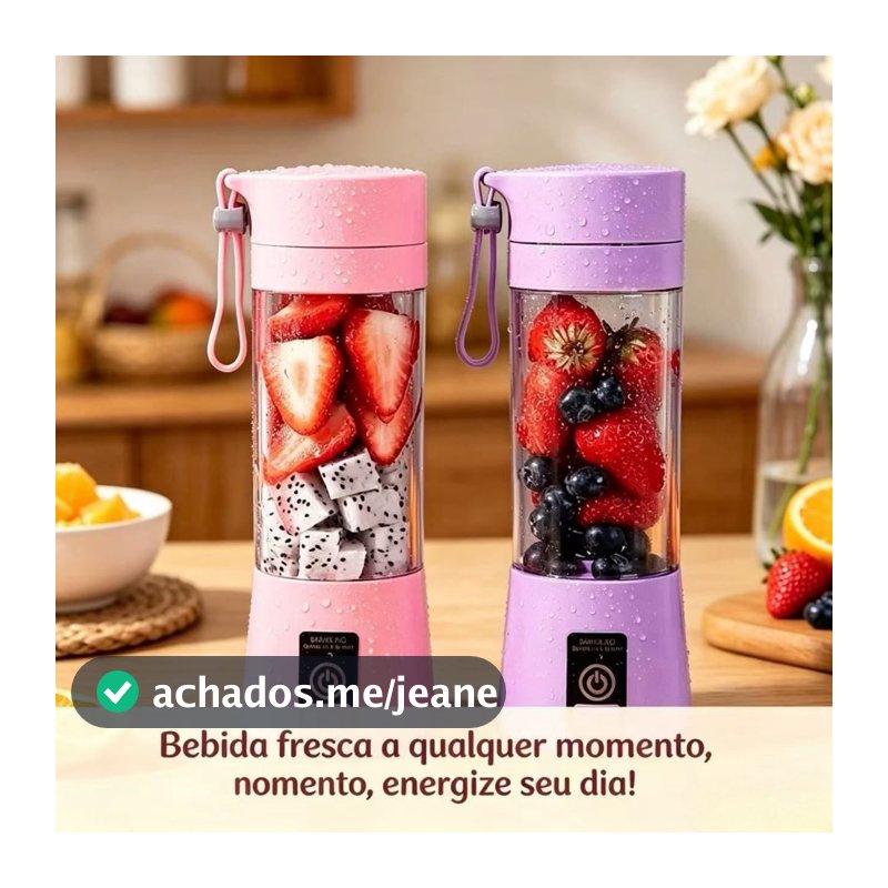 Mini Liquidificador Portátil Shake 6 Laminas + Cabo USB-SE3095