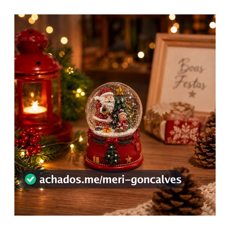 Enfeite de Natal Globo de Neve 8cm Decoração Natalina