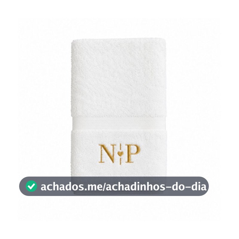 Toalha de Lavabo (mão) em Algodão Egípcio Bordado Personalizado Iniciais Casal Presente
