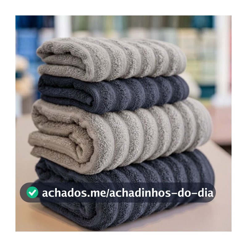 Jogo de Toalha de Banho 100% Algodão 4 Peças Gigante Grossa Excelente Absorção Banhão Habitat Wave