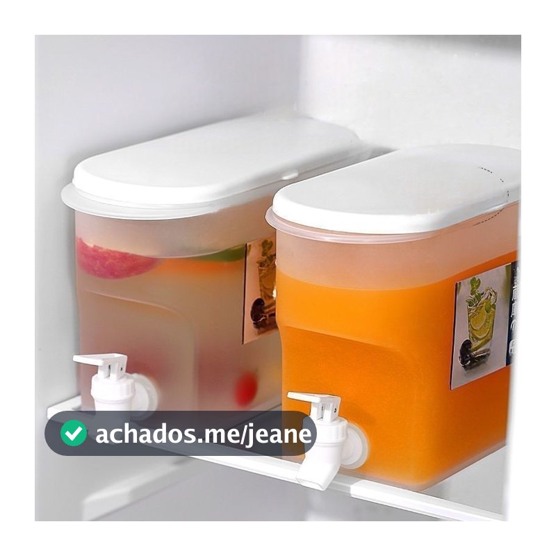Suqueira Plastica Com Tampa Para Geladeira Com Torneira 3,5L de Capacidade Para Água Saborizada