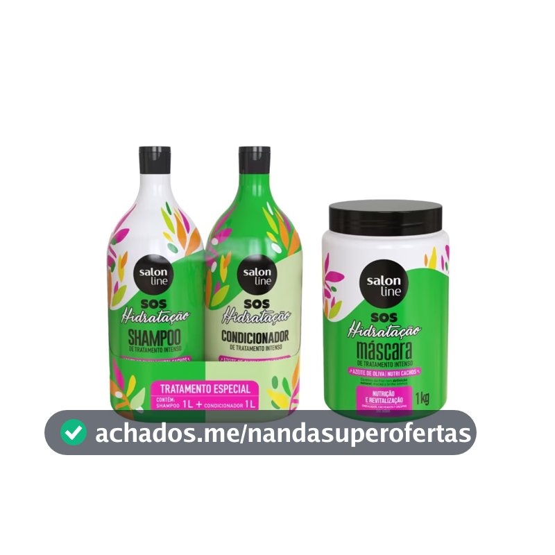 Kit SOS Hidratação Ultra Cachos com Máscara de Hidratação Salon Line
