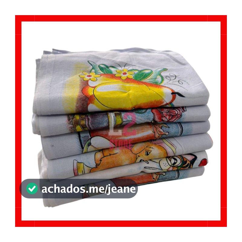 Kit 10 Pano De Prato Grande Estampado com Bainha Algodao