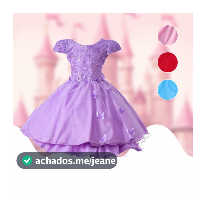 Vestido Infantil Luxo Jardim Encantado Borboletas Rodado Com Laço Festa Aniversário Casamento Menina