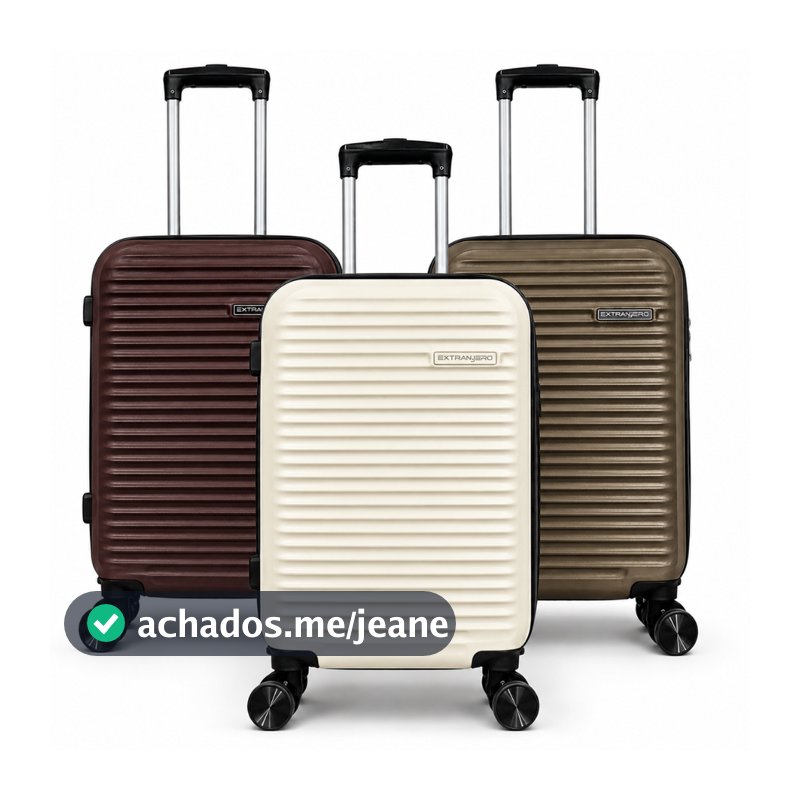 Mala de Bordo Suporta ate 10KG Rígida Cadeado TSA Expansiva Padrão ANAC ABS Rodas 360° Removíveis
