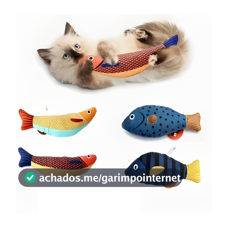 Brinquedo Interativo Para Gatos Peixe De Pelúcia Com Catnip Brinquedo Mordedor Para Pets Com Som 3D