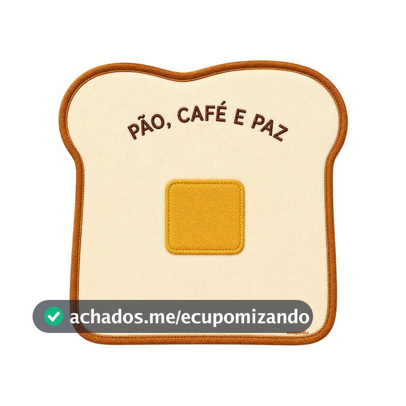 1 Jogo Americano Sousplat Tecido Impermeável Mesa Posta Café da Manhã 3D Bonjour Pão, Café e Paz
