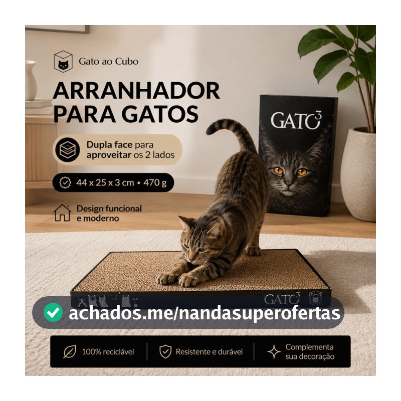 Arranhador Gato Papelão Dupla Face Pet Antiestresse Sofá Móveis