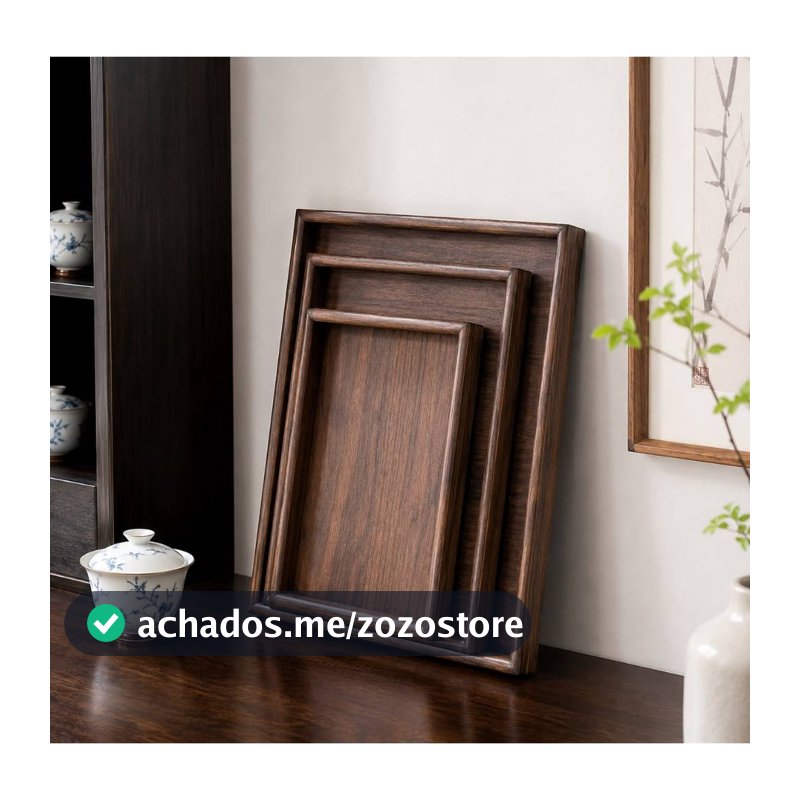 Kit 3 Pecas Bandejas Retangulares Madeira Bambu ou Marrom Rústica Servir Decorar Cozinha Casa