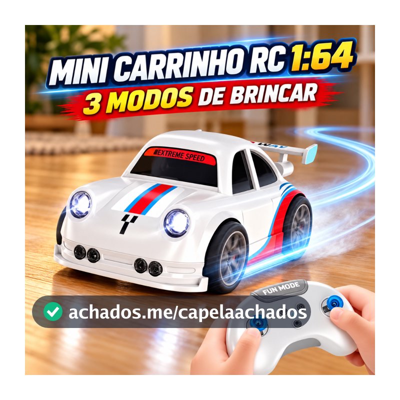 Mini Carrinho RC 1:64 Controle Remoto 2.4G Drift Sensor Inteligente Luzes e Sons Brinquedo Infantil